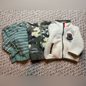 LOT OF 3 Baby Boy Zip up Jackets Carters Gerber Newborn